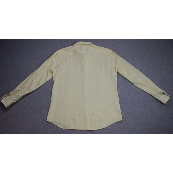Hugo Boss Shirt Men's XL Yellow Stretch Striped Slim Fit Long Sleeve Button-Up - Picture 3 of 9